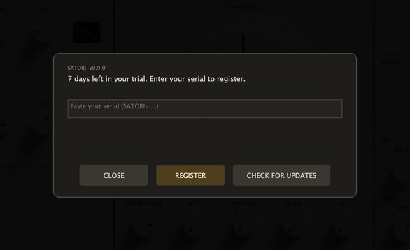 登録カード。シリアルを貼り付けて REGISTER